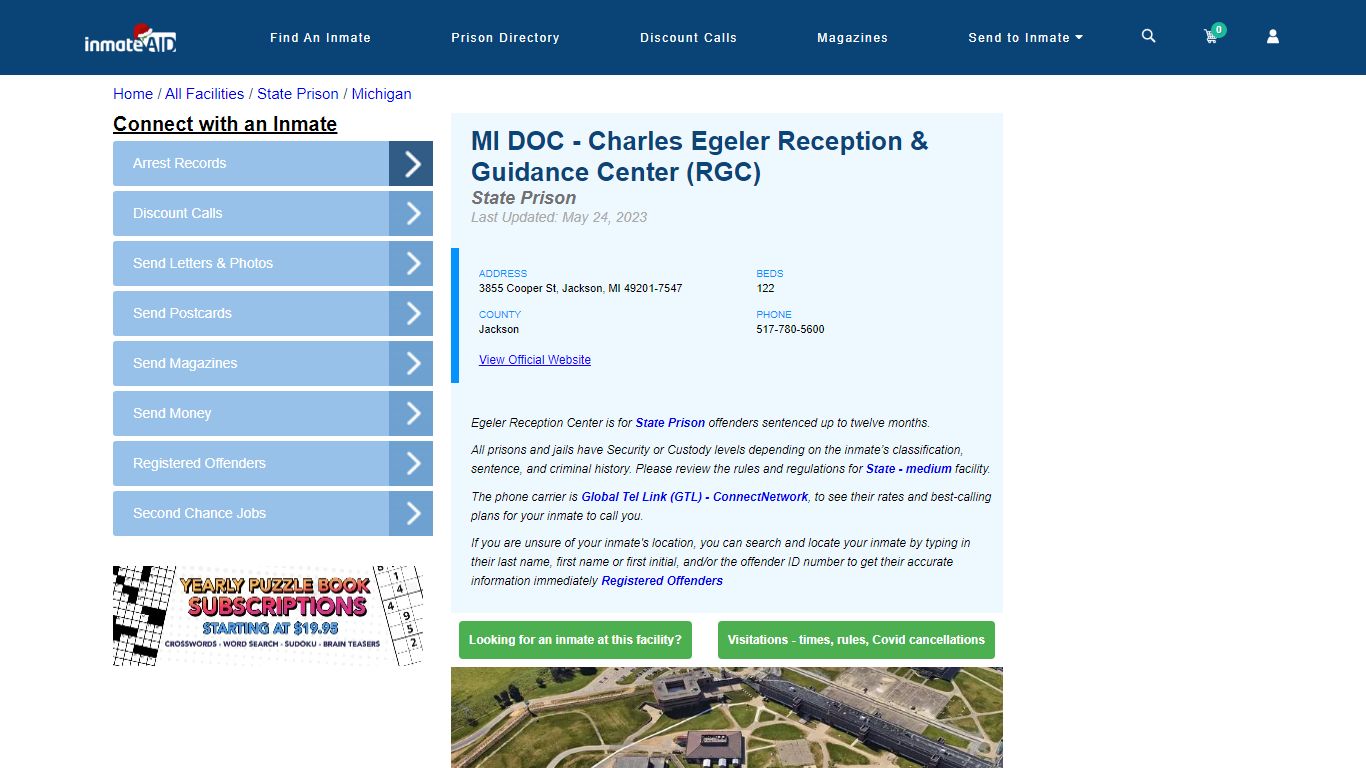 MI DOC - Charles Egeler Reception & Guidance Center (RGC) & Inmate ...