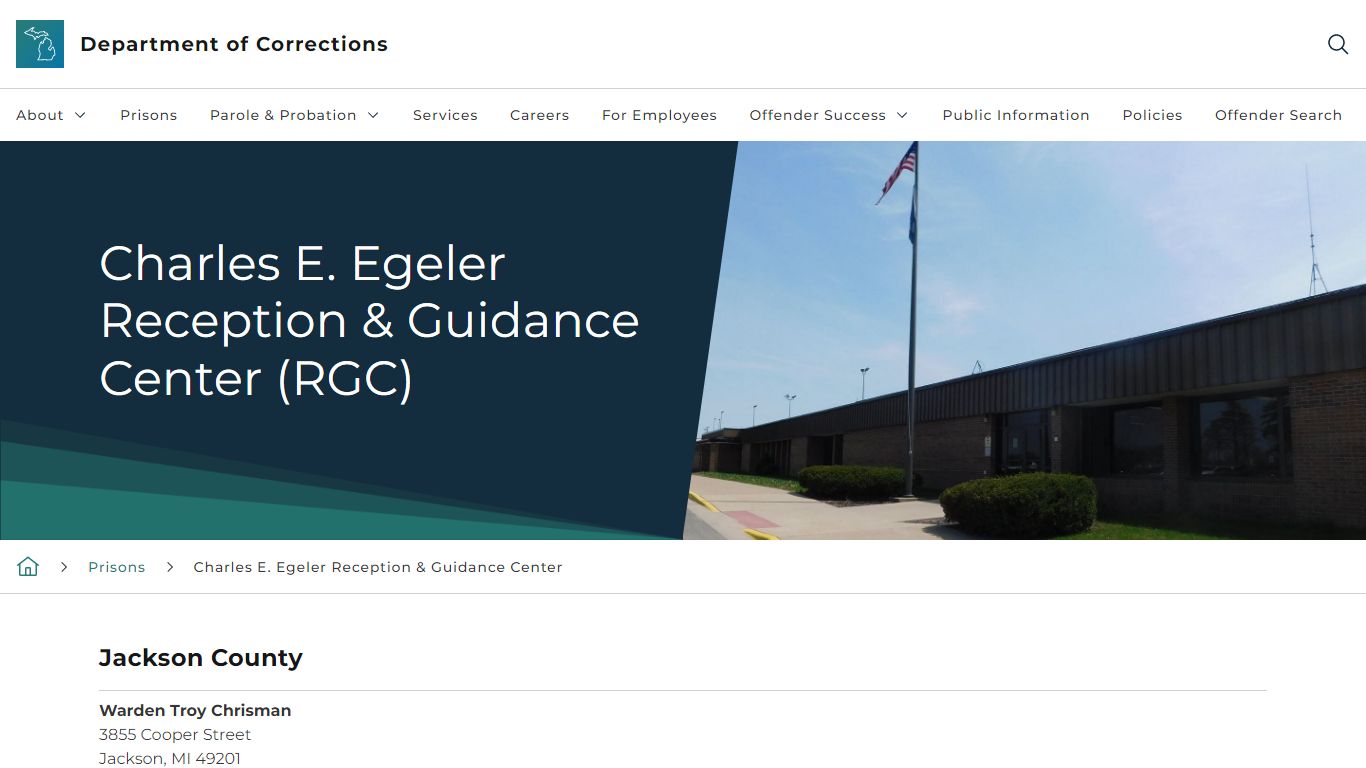 Charles E. Egeler Reception & Guidance Center (RGC) - State of Michigan