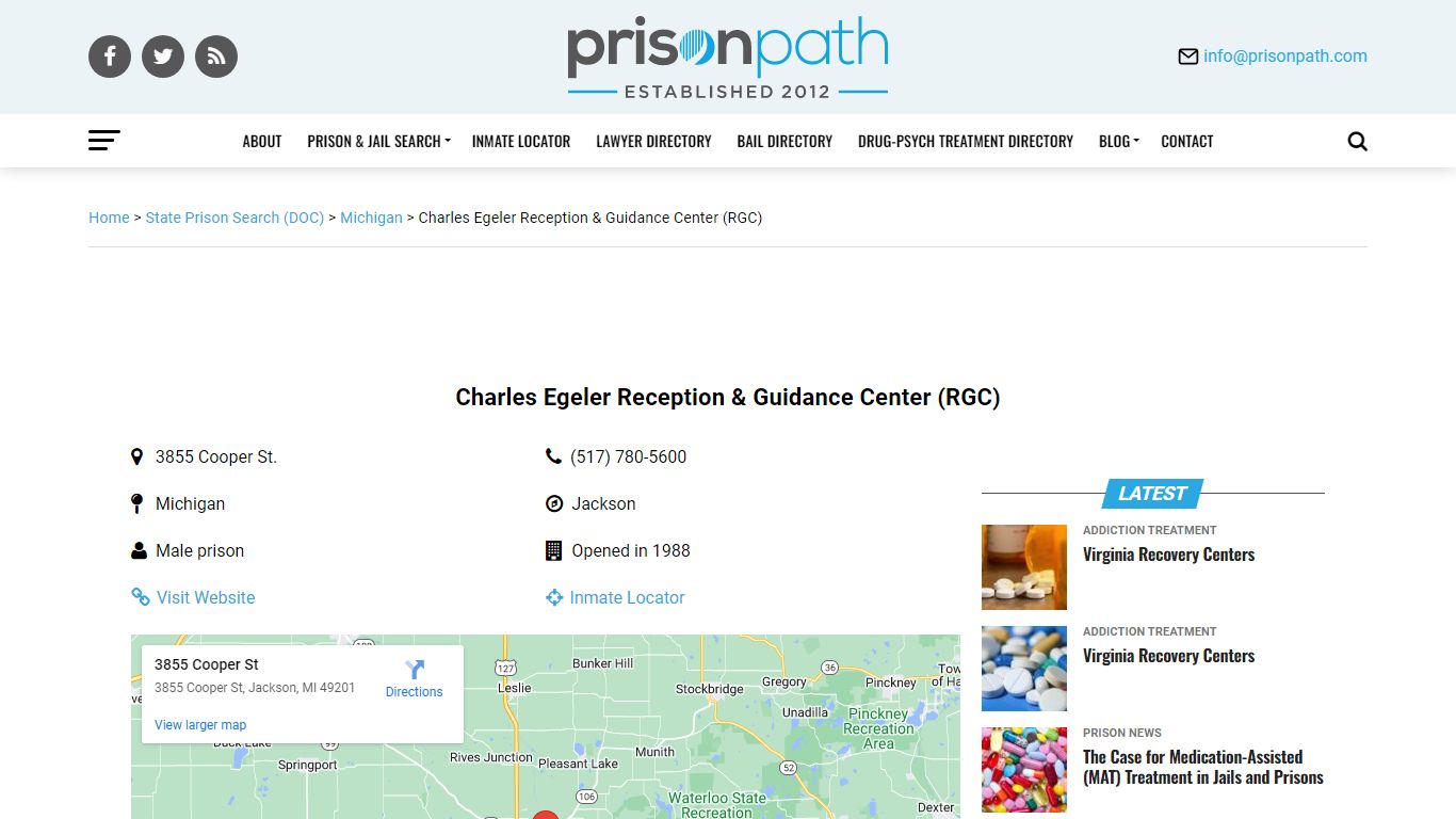 Charles Egeler Reception & Guidance Center (RGC) - Prison Inmate Search ...